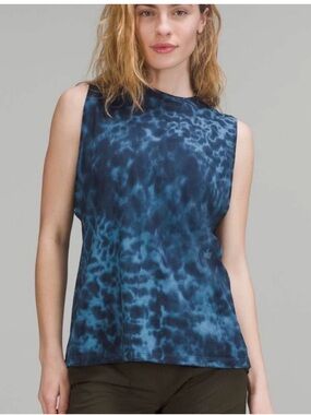 NWT Women’s Lululemon All Yours Tank Top Marmoleado Tie Dye Soft Denim True Navy